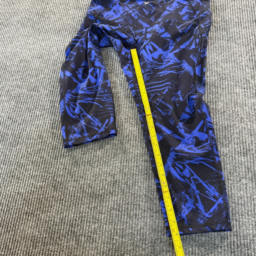 Old Navy Go Dry Crop Leggings Large Blue Black Abstract Crop Athletic Pants - Picture 5 of 8